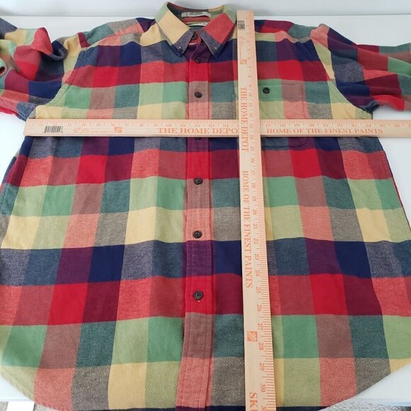 Orvis Check Flannel Shirt Plaid 100% Cotton Long Sleeve Mens Button Up Sz Large - Picture 6 of 8